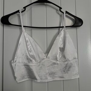SHEIN White Satin Bralette